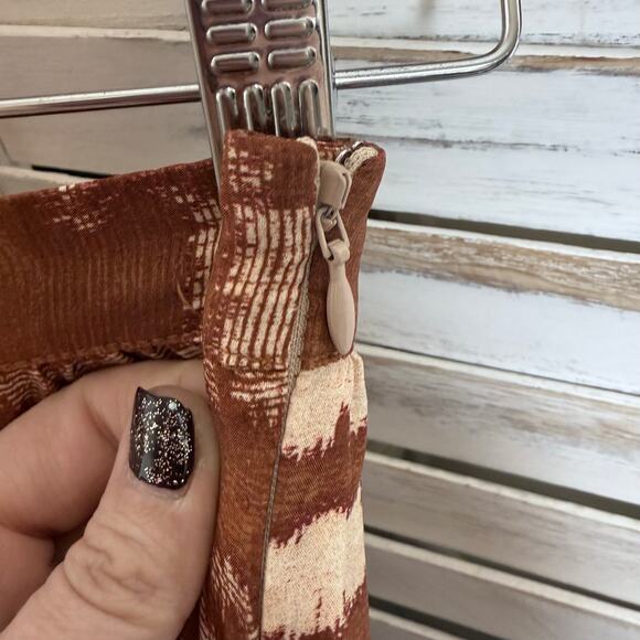 ULLA Johnson 0 Women's 100% Silk Aisa Tiered A Line Midi Skirt Fawn Ikat Print - Picture 11 of 16